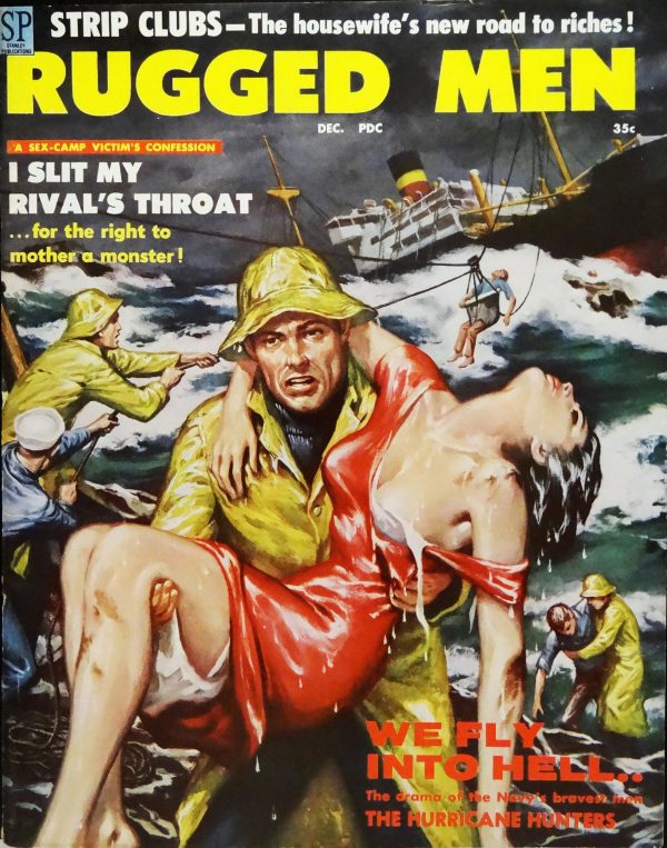 Rugged Men (Dec., 1958).  Cover by Clarence Doore