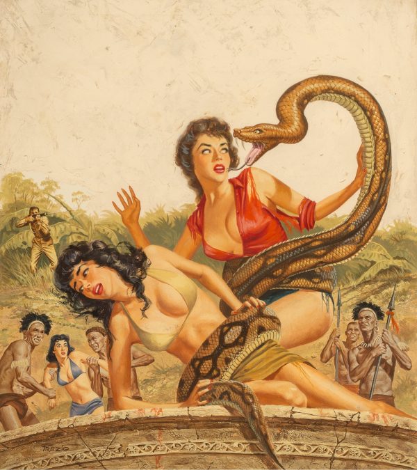Maidens for the Snake God, Adventure magazine cover, April 1961