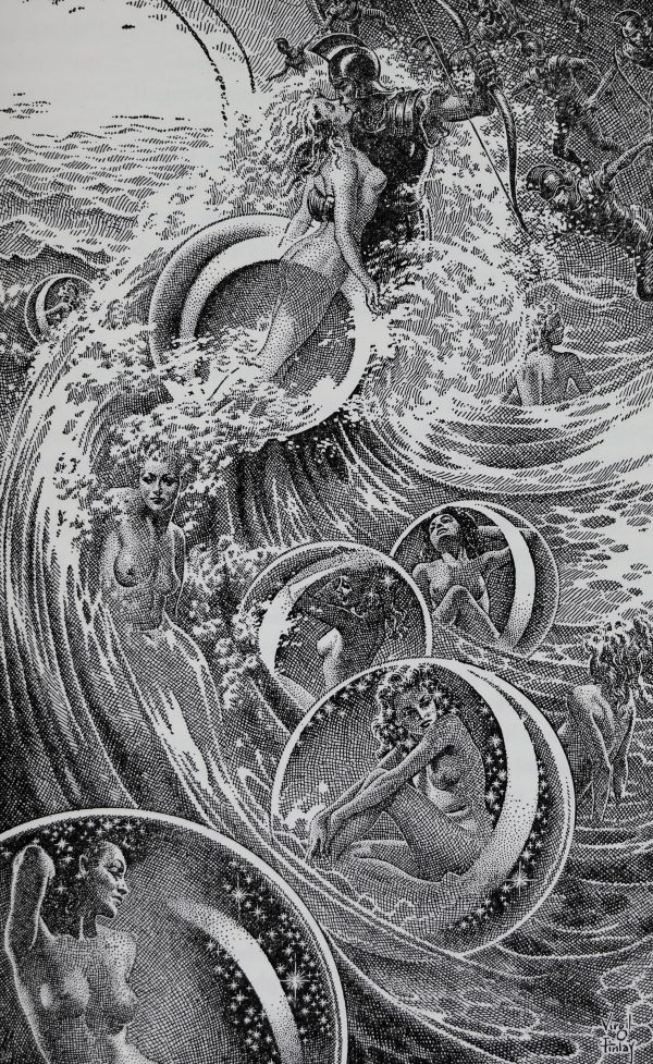 Art by Virgil Finlay for the 1949 Memorial Edition of 
