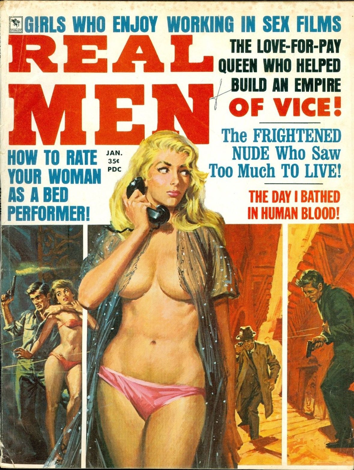 The Frightened Nude Who Saw Too Much To Live! -- Pulp Covers