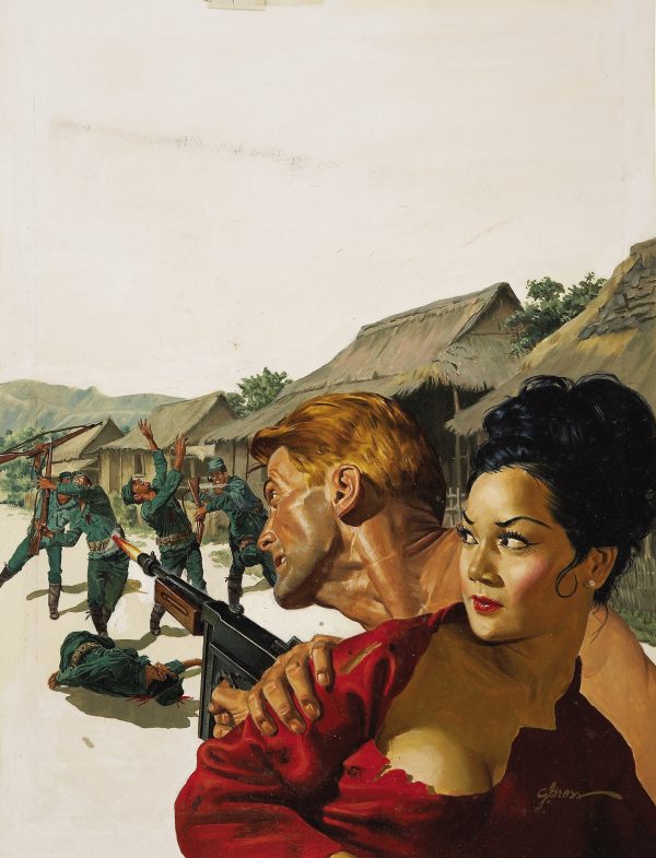 George Gross The Girl in Red, men's magazine illustration