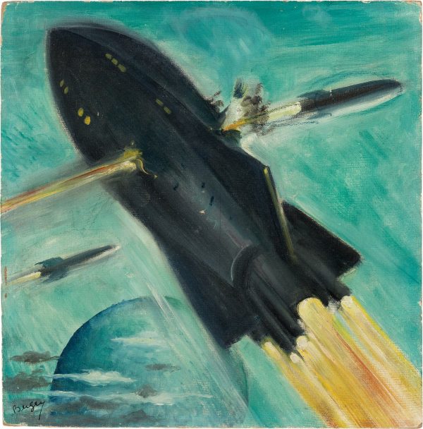 Earl Bergey Space Science Fiction November 1952 Preliminary Painting
